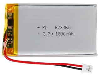 3.7V Lipo-Akku, 3.7V 1500mAh 623360 Lithium Polymer Ionen mit 2P-PH-Anschluss mit 2.0 mm Rastermaß