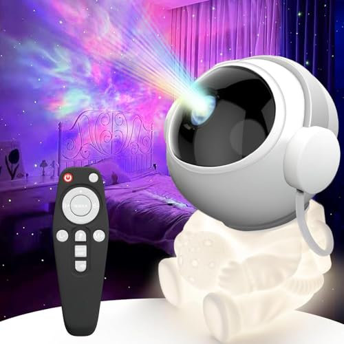 Crebeau Astronaut Galaxy Light Projector, Remote Control, USB Powered 360° Adjustable Spaceman for Room Decoration, Gifts for Children and Adults