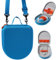 Travel Case Holder for Yoto Mini Player, Headphone, Audiobook Cards - Protective Storage Organizer Carrier with Adjustable Shoulder Strap for Kids (Blue)