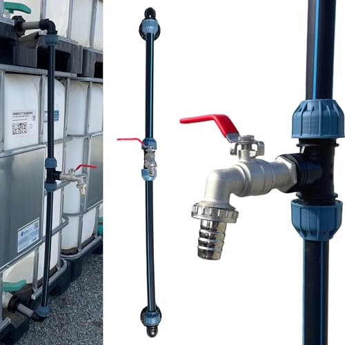 IBC Verbindungsset für 2 Container übereinander | 25mm x 3/4 I S60x6 I Vertikale Verbindung | Platzsparend & wetterfest | IBC Gitterkäfig geeignet Dank Verlängerung