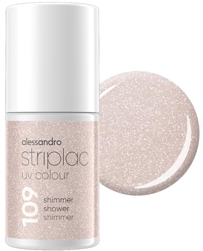alessandro Striplac Peel-Off UV Gel Nagellack, Shimmer Shower Shimmer | Hochpigmentierter UV Gel Nagellack, bis zu 15 Tage Halt, kratzfest, acetonfrei & abziehbar, HEMA-frei & vegan