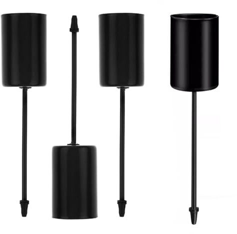 LATRAT Lot de 4 bougeoirs pour couronne de l'Avent - 10 x 2,5 cm - Pour décoration de couronne de l'Avent - Décoration de table de Noël - Noir