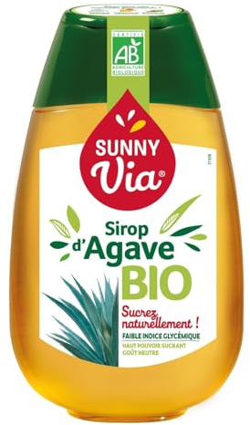 SUNNY VIA – Douceur Naturelle Bio pour vos Recettes, Sirop d’Agave Liquide et Pur (500g) - Le lot de 3