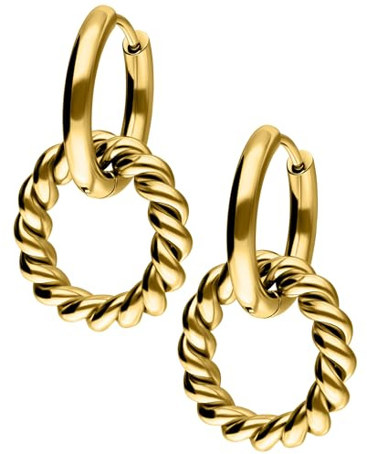 Wildcat Ohrringe - Twisted Circle Hoops, Chirurgenstahl 316L - wasserfest, langlebig, hautverträglich