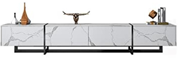 MANAFEEL Estante Para Tv Television Modern Stylish TV Stand with Marble top and Gold Legs, TV Stand Entertainment Center with 4 Drawers for Living Room, Bedroom and Office Living Room Tv Stand(L)