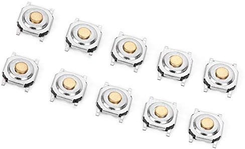 YWBL-WH Interrupteur à Bouton-poussoir Tactile, Mini Interrupteur électronique en Laiton 4x4x1,5 Mm, avec Matériau Isolant, pour clé à Distance de Voiture, Clavier LCD électronique