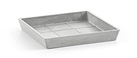 ECOPOTS SOTTOVASO QUADRATO ROTTERDAM GRIGIO CHIARO 18CM
