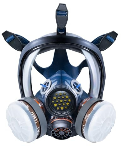 PD-100 Vollgesichtsmaske mit organischem Dampf und Partikel, doppelte Aktivkohle-Filtration, Vollgesichts-Augenschutzmaske