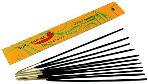 Auroshikha Räucherstäbchen - Indische Aromadüfte, Frankincense Incense | Handgefertigte Räucherstäbchen, 10 g Packung, traditionelle Herstellung, sozial verantwortlich, aus dem Sri Aurobindo Ashram.