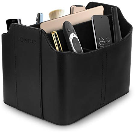 Londo Leder Fernbedienung Organizer und Halter mit Tablet Fach, Fernbedienungshalter - Multifunktion Aufbewahrung