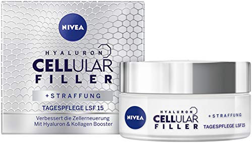NIVEA Hyaluron CELLular Filler Anti-Age Tagespflege Creme (1 x 50 ml), schützende Tagescreme mit LSF 15, wirksame Anti Falten Feuchtigkeitscreme