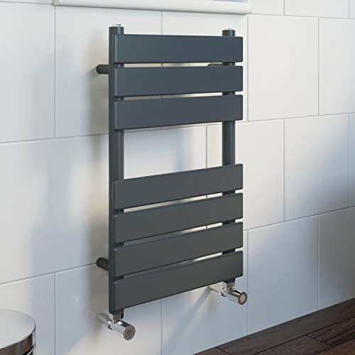 DuraTherm® 650 x 400mm Flat Panel Heated Towel Rail Radiator Modern Central Heating Bathroom Warmer Wall Mounted Ladder Rad, Anthracite
