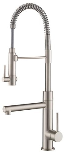 Kraus KPF-1603SFS Grifo de cocina preenjuague de 2 funciones con acabado de acero inoxidable sin manchas con boquilla de resorte desplegable y relleno de ollas, 24.75 Inch