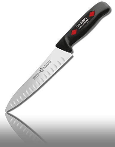 Solingen Eikaso Profi Messer (Allzweckmesser 19 cm mit Kullenschliff), geeignet als Imbissmesser, Fleischmesser, Allzweckmesser, Gemüsemesser & Kochmesser