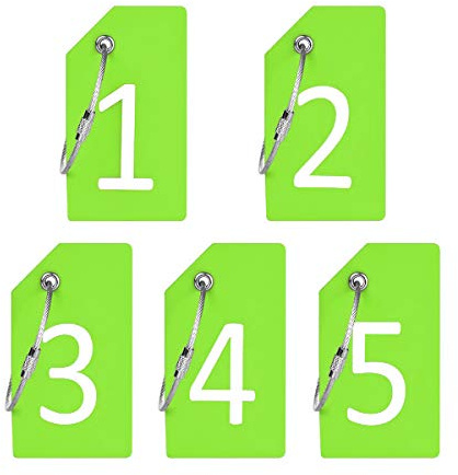 Silicone Luggage Tag with Name ID Card, Digit Number 1-5 Luggage Tags Perfect to Quickly Spot Luggage Suitcase by Ovener, OneSize,Green Tags
