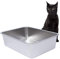 Dimaka Cat Litter Tray, Rabbit Litter Tray, Stainless Steel Cat Litter Box,Non Stick Metal Pan, Easy to Clean, Non Odor, Safe and Durable