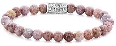 Rebel & Rose Unisex-Armband Edelstahl Rhodochrosit S Rosa 32017334
