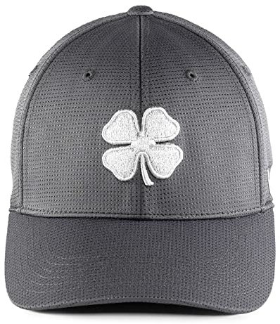 Black Clover Uni Iron X Fitted Cap Golfmütze, Weißes Kleeblatt/Titan, Einheitsgröße