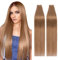 Silk-co Tape in Extensions Echthaar 40stk, Remy Tape Extensions Echthaar, Skin Weft Haarextensions Kleber Tape in Haarverlängerung 100g 06# Hellbraun 60cm