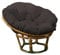 chilly pilley Papasansessel Rundkissen RundRattansessel Auflage Sesselkissen Gartenkissen Sitzkissen Garten Kissen Gesteppt mit Schlaufen (110cm, Schwarz)