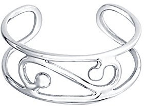 Marlogendo Wunderschöner Damen-Zehenring aus 925er Sterlingsilber, breiter Midi-Ring, verstellbarer Draht-Wirbel-Zehenring