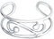 Marlogendo Wunderschöner Damen-Zehenring aus 925er Sterlingsilber, breiter Midi-Ring, verstellbarer Draht-Wirbel-Zehenring
