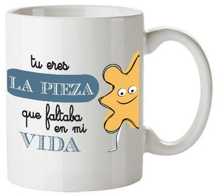 Kembilove Tazas de Desayuno para Parejas – Taza de Café con Frase Divertida y Graciosa para Enamorados Tu Eres la Pieza Que faltaba en mi Vida – Tazas para Regalar el día de los Enamorados
