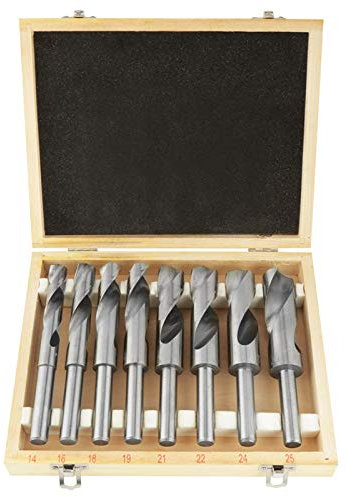 Metallbohrer Set Groß,8PCS Bohrer Metall Bohrer-Set Hochgeschwindigkeitsstahlbohrer Spiralbohrer Metallbohrer Satz Stahlbohrer Satz 8-teilig Zubehör Elektrowerkzeug Bohrschrauber Ø 14-25 mm