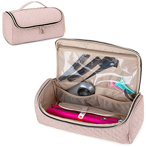 Yarwo Reisetasche für Dyson Corrale Haarglätter, Kosmetiktasche für Dyson Haarglätter, Tragbare Kulturtasche kompatibel mit Corrale Straightener und Dyson Haarglätter Zubehör, Rosa(PATENT ANGEMELDET)