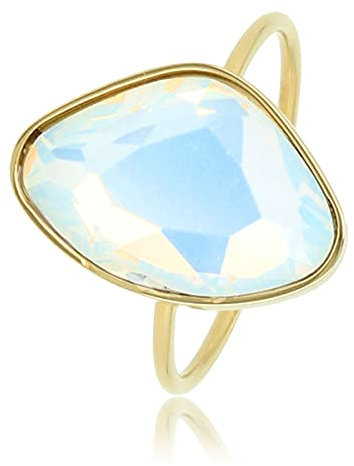 My Bendel Kreativer Ring Gold mit Quarz-Glasstein- Stylischer Ringe für Damen - Bleibt schön und Verfärbt nicht - Stapeln Ringe - mit Luxuriösen Geschenkverpackung
