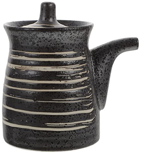 Hemoton Ceramic Seasoning Bottle Pottery Japanese Ceramic Soy Sauce Vinegar Grease Pot Cooking Olive Oil Dispenser Sushi Sauce Container for Kitchen Cooking 160ml