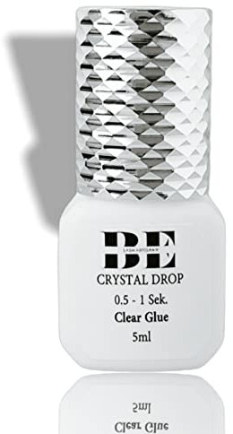 BE Lash Artisan® Pegamento de pestañas Crystal Drop (5 ml) para la extensión de pestañas | 0,5 – 1 seg. Tiempo de secado, color transparente | Pegamento rápido y sin vapor