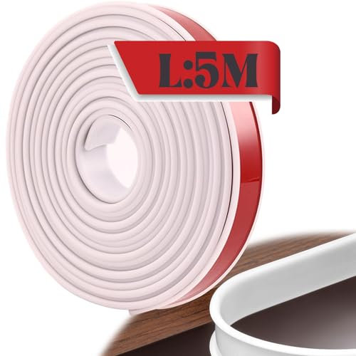 LeapBeast 5M Forme de U Plan de Travail Bande de Garniture, Caoutchouc Souple TPE Placage Bois Couvre Chant pour Meubles pour Réparation et Restauration D’armoires