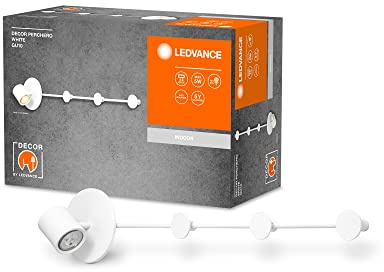 LEDVANCE DECOR Perchero Garderobenhaken 765mm, weiß, GU10-Sockel, kombinierte Nutzung von Garderobenhaken und Leuchte, eingebautes LED-Modul mit warmweißer Lichtfarbe (3000K), Schutzklasse IP20