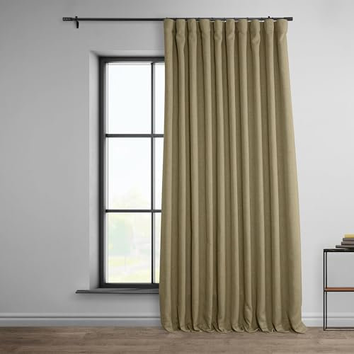 HPD Half Price Drapes Rideaux occultants en Lin synthétique pour Chambre à Coucher, 304,8 cm de Long (1 Panneau), 254 X 304,8 cm (l x L), Extra Larges pour Salon, décoration d'intérieur, Brun Nomade