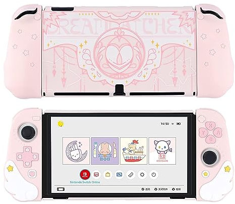 GeekShare Free custodia compatibile con console Switch OLED e - Case con design antiurna e antigraffiti dal design ergonomico per modello Switch OLED - Star Wings