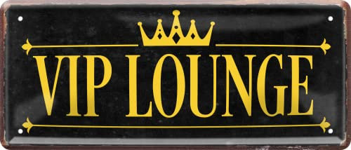 Blechschild ''VIP Lounge'' 28x12cm Geschenk Lustige Sprüche Feier Vintage Retro Geburtstag Deko Party Überraschung Fan Küche Haushalt Willkommen Eigenheim