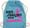 Turnbeutel Rucksack - Kinder Sport Kleidung - Echte Mädchen spielen Handball - Sprungwurf - Unisize - Hellblau - kinderturnbeutel 25. geburtstag maedchen turnsäckchen tasche beutel sporttasche
