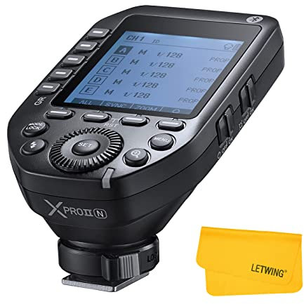 Godox XProII-N Blitzauslöser für Nikon Kamera, 2.4G TTL HSS 1/8000S, manuelle TCM-Funktion, großer LCD-Bildschirm, Blitzsender, kompatibel mit D800, D750, D610, D7100, D5300, D3100