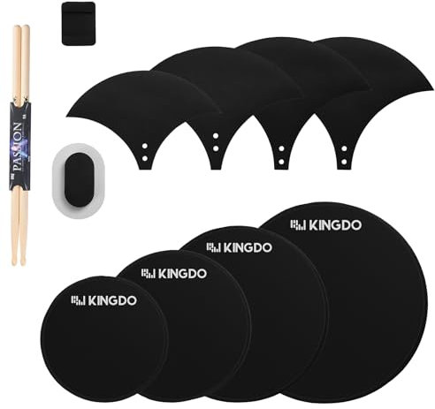 Kingdo 11-teiliges Becken-Dämpfungspad-Set mit Snaredrum-Pad und Hi-Hats-Set, Schaumstoff-Schlagzeug-Schalldämpfer-Pads passend für 25,4 cm, 30,5 cm, 35,6 cm, 40,6 cm Snaredrum und 35,6 cm Hi Hats