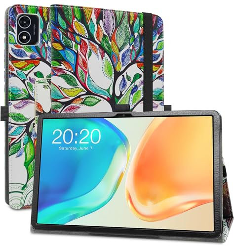 MAMA MOUTH Compatible avec TECLAST M40 Plus Coque,Slim Fit PU Cuir Etui et Pliable Stand Housse Support Ultra-Mince et Léger Etui Case pour TECLAST P40S / P40HD 10.1 inch(Dual Camera),Love Tree
