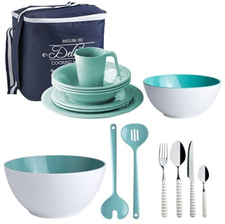Geschirr Set Living Only Eat 50 teilig, Tragetasche