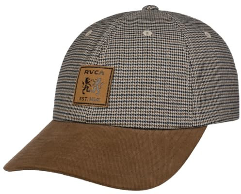 RVCA Mini Houndstooth Century Cap Basecap Baseballcap Strapback Herren - Metallschnalle, mit Schirm Herbst Sommer Frühjahr Winter Frühling-Sommer Herbst-Winter - One Size braun