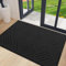 Fußmatte Außen 60x90cm, Weich Saugfähig und Schmutzabweisend Fußmatte, Rutschfest Türmatte, Maschinenwaschbare Bodenmatte für die Vordertür, Hintertür, Schmutzige Schuhe und Pfoten (Schwarz 4)