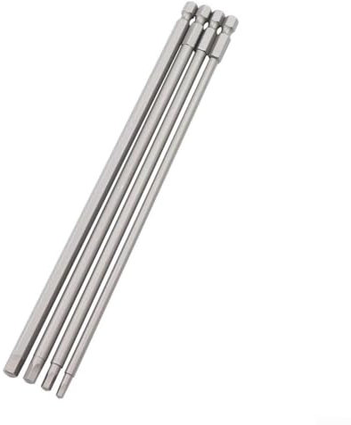 4 x Sechskant-Schraubendreher-Bits, starke magnetische Schraubendreher-Bits, 1/4-Zoll-Sechskantschaft, magnetischer Kopf, 200 mm, Schraubendreher-Bits 3/4/5/6 mm