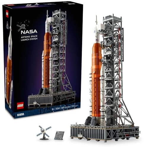 Lego Icons 10341 NASA Artemis Weltraumstartsystem, Heim- und Bürodekoration, Weltraumgeschenk für Erwachsene, DIY-Modellbausatz, lustiges Projekt für Erwachsene, enthält Orion-Kapsel und Startturm