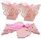 ONEBO 25 Stück Faltbare Geschenkbox Rosa, Hochzeitsgutschachteln, Bonbonschachtel, kreative Geschenkschachtel, mit Band, für Hochzeit, Geburtstag, Basteln (4,4 * 4,4 * 5,5 cm)