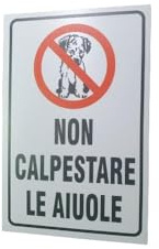 mini cartello targa FOREX 10x15 CM non calpestare aiuole cani aforismi divertenti strada casa bar ristorante pub plastica pvc