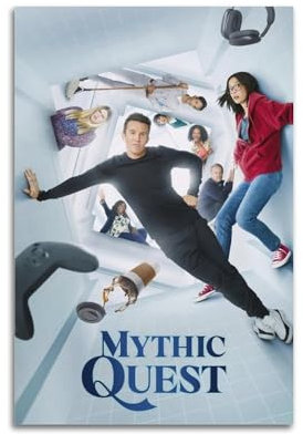 Mythic Quest Leinwandposter, Wandkunst, dekoratives Wohnzimmer-Poster, Schlafzimmer, 50 x 75 cm, ungerahmter Stil