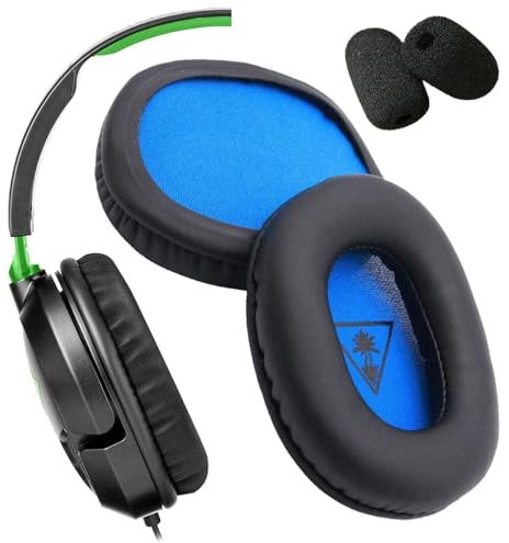 V-MOTA Ear Pads + Mic Windproof Sponge Replacement Compatible with Turtle Beach Ear Force Recon 50x 50p 50 60p 150 70 70N 70X Gaming Headphones (1 Set) (Black)